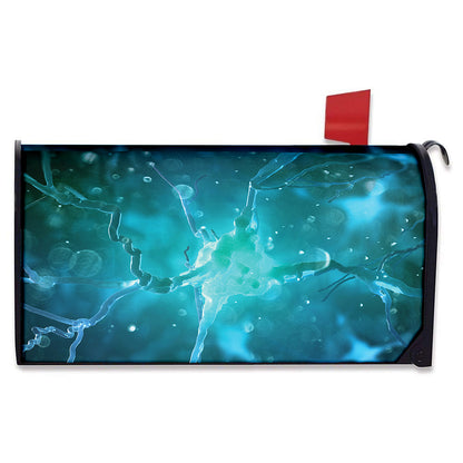 Blue Neurons In The Brain Print Mailbox Cover