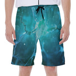 Blue Neurons In The Brain Print Men's Beach Shorts