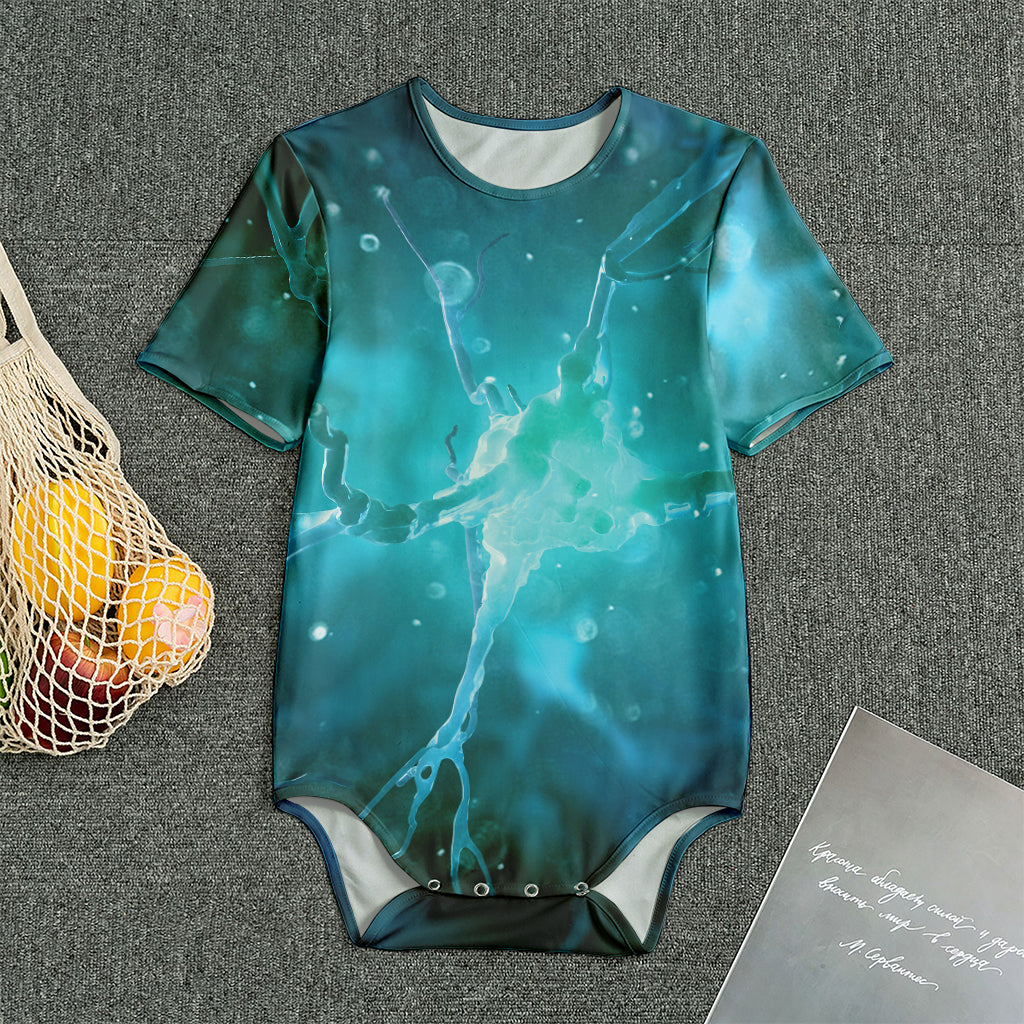 Blue Neurons In The Brain Print Men's Bodysuit