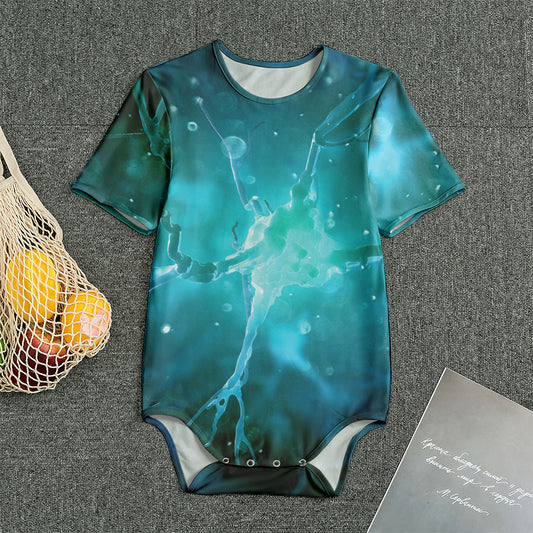Blue Neurons In The Brain Print Men's Bodysuit