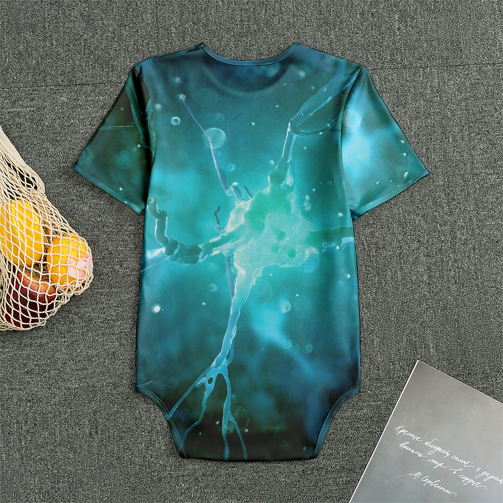 Blue Neurons In The Brain Print Men's Bodysuit