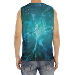 Blue Neurons In The Brain Print Men's Fitness Tank Top