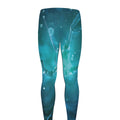 Blue Neurons In The Brain Print Men's Leggings