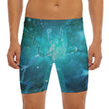 Blue Neurons In The Brain Print Men's Long Boxer Briefs