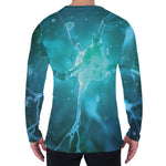 Blue Neurons In The Brain Print Men's Long Sleeve T-Shirt