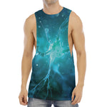 Blue Neurons In The Brain Print Men's Muscle Tank Top