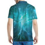 Blue Neurons In The Brain Print Men's Polo Shirt