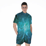 Blue Neurons In The Brain Print Men's Rompers