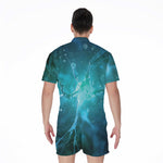 Blue Neurons In The Brain Print Men's Rompers