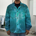 Blue Neurons In The Brain Print Men's Shirt Jacket