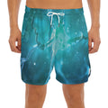 Blue Neurons In The Brain Print Men's Split Running Shorts