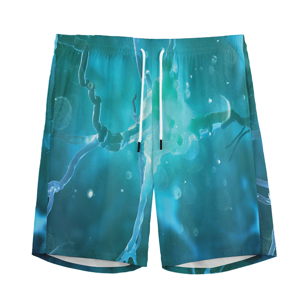 Blue Neurons In The Brain Print Men's Sports Shorts
