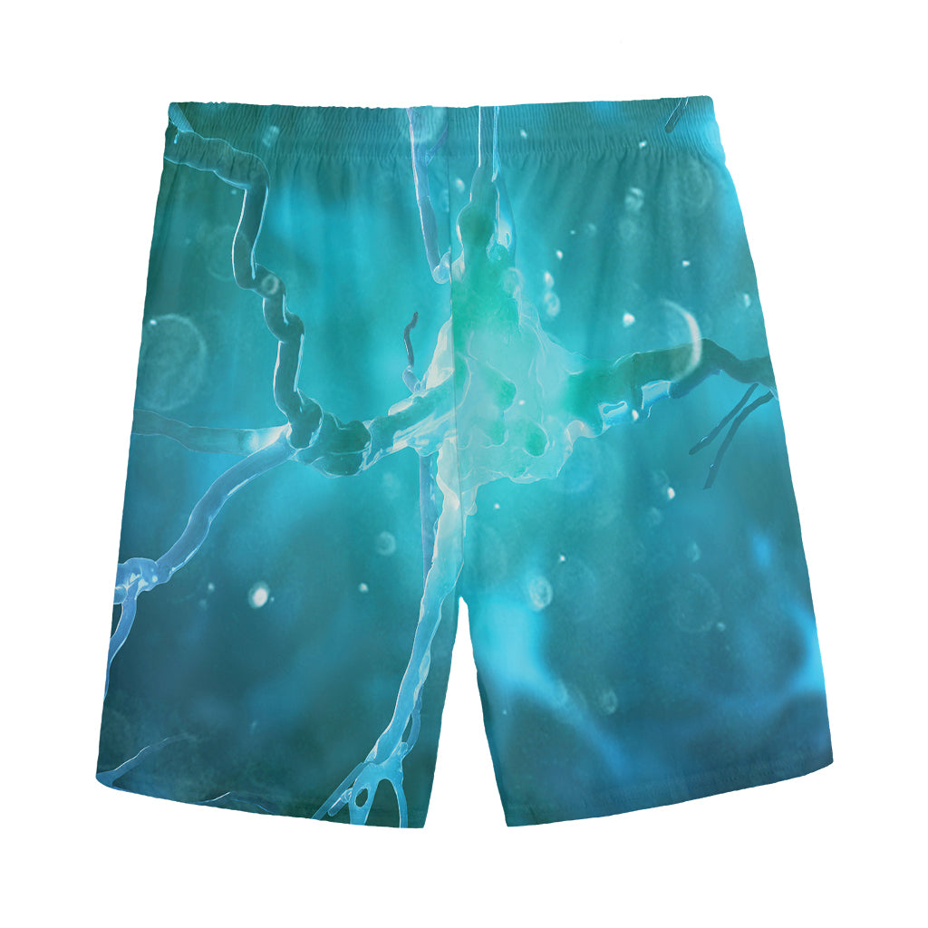 Blue Neurons In The Brain Print Men's Sports Shorts