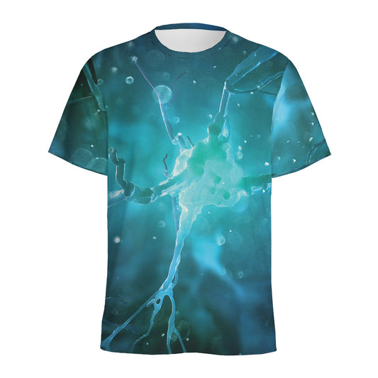 Blue Neurons In The Brain Print Men's Sports T-Shirt