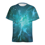 Blue Neurons In The Brain Print Men's Sports T-Shirt