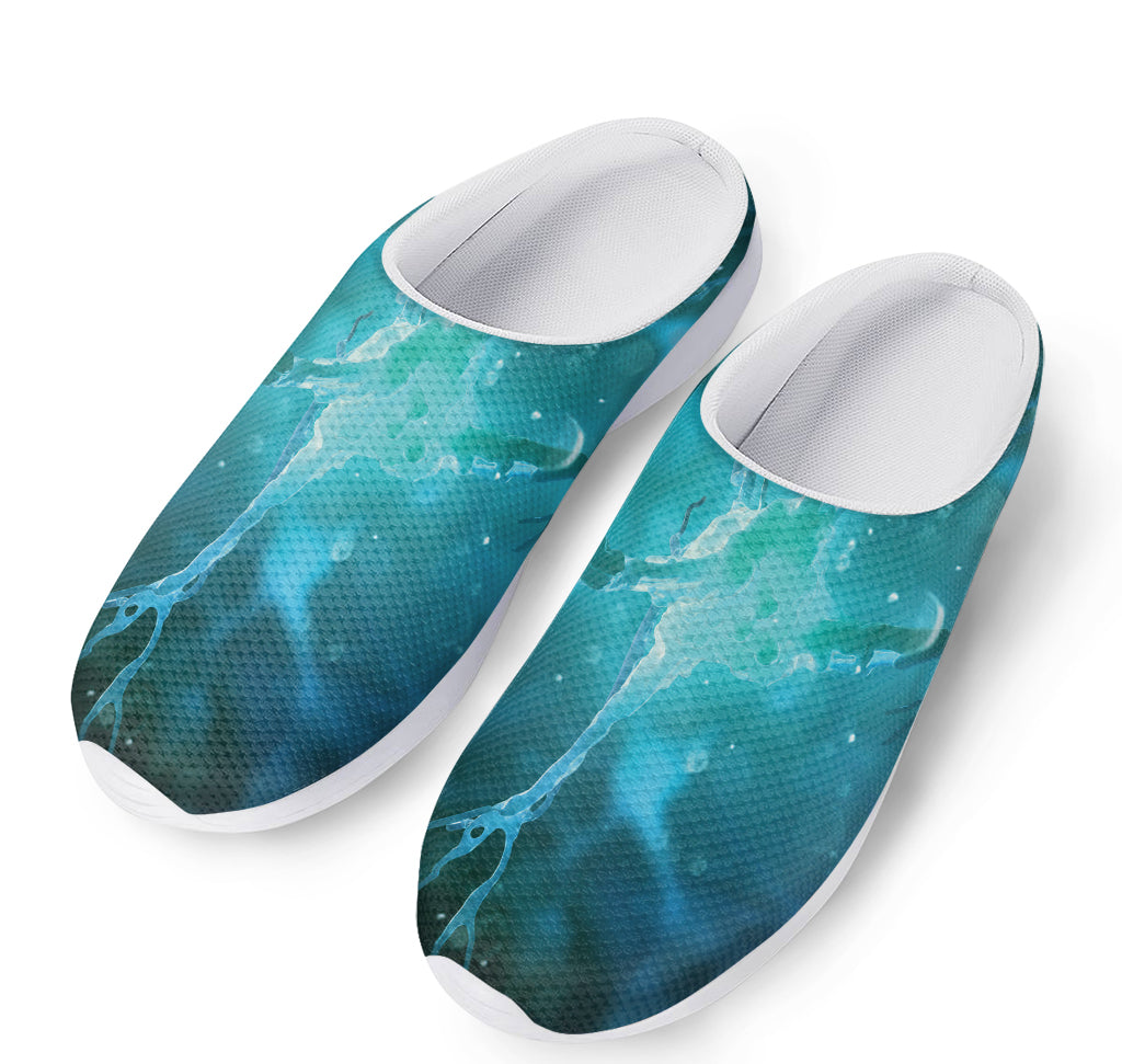 Blue Neurons In The Brain Print Mesh Casual Shoes