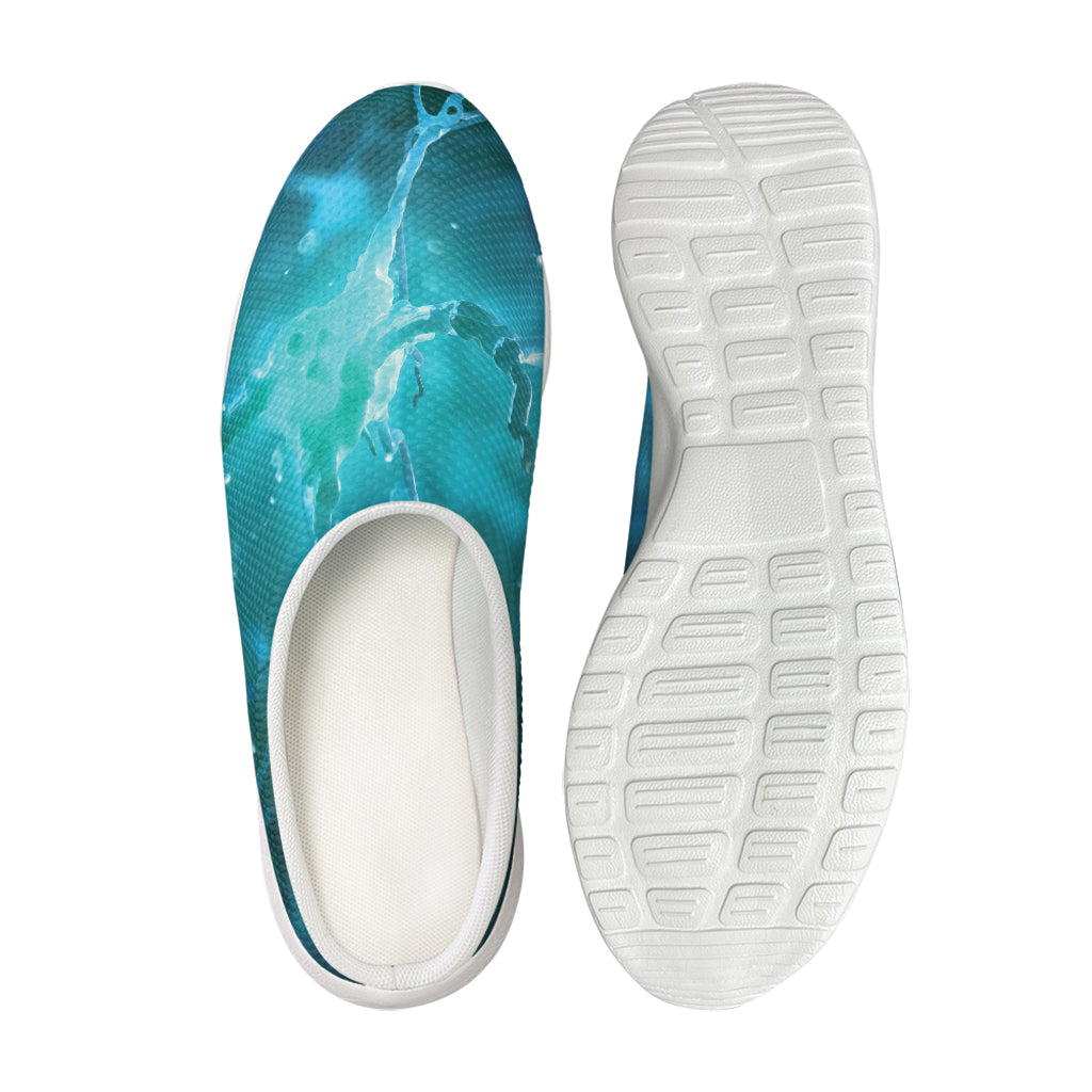 Blue Neurons In The Brain Print Mesh Casual Shoes