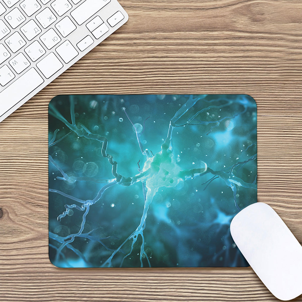 Blue Neurons In The Brain Print Mouse Pad