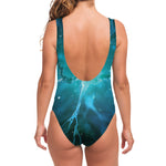 Blue Neurons In The Brain Print One Piece Swimsuit