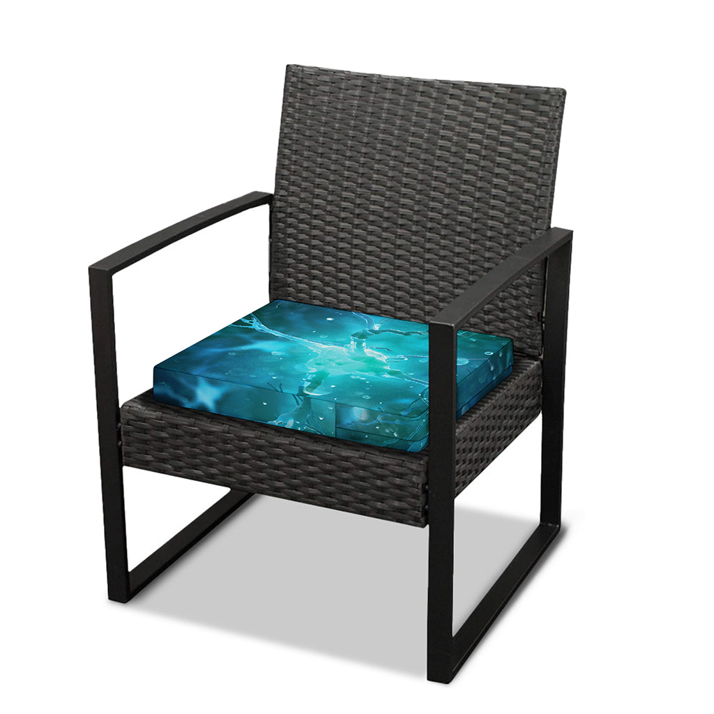 Blue Neurons In The Brain Print Outdoor Seat Cushion Cover