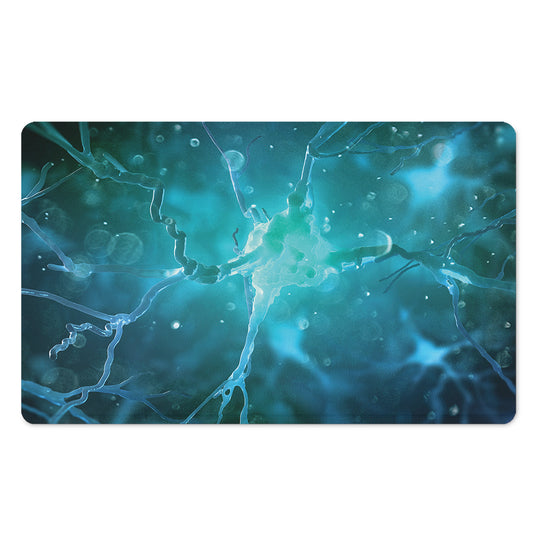 Blue Neurons In The Brain Print Polyester Doormat