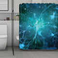 Blue Neurons In The Brain Print Polyester Shower Curtain