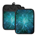 Blue Neurons In The Brain Print Pot Holders With Pocket
