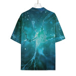 Blue Neurons In The Brain Print Rayon Hawaiian Shirt