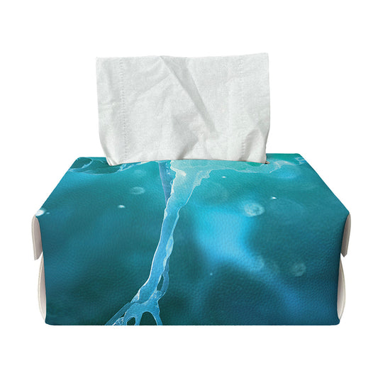 Blue Neurons In The Brain Print Rectangle Tissue Box Cover