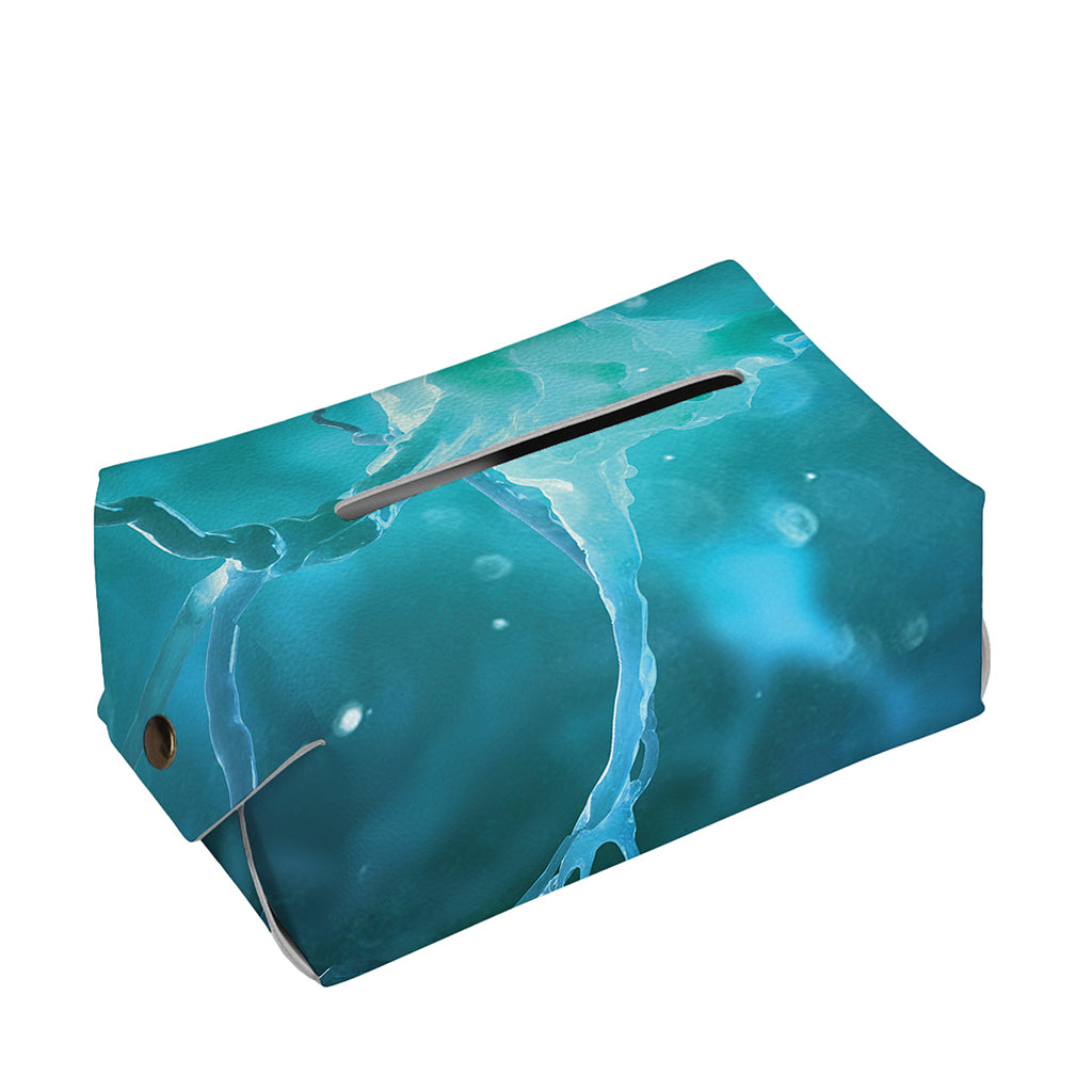 Blue Neurons In The Brain Print Rectangle Tissue Box Cover