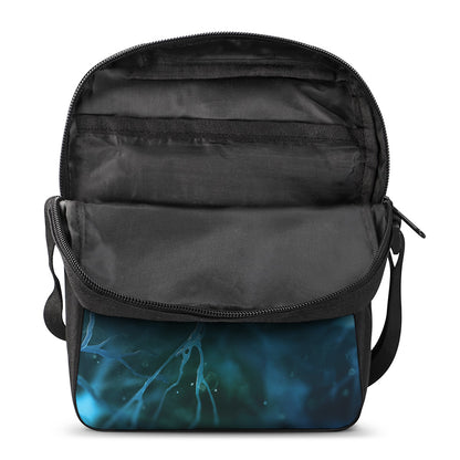 Blue Neurons In The Brain Print Rectangular Crossbody Bag