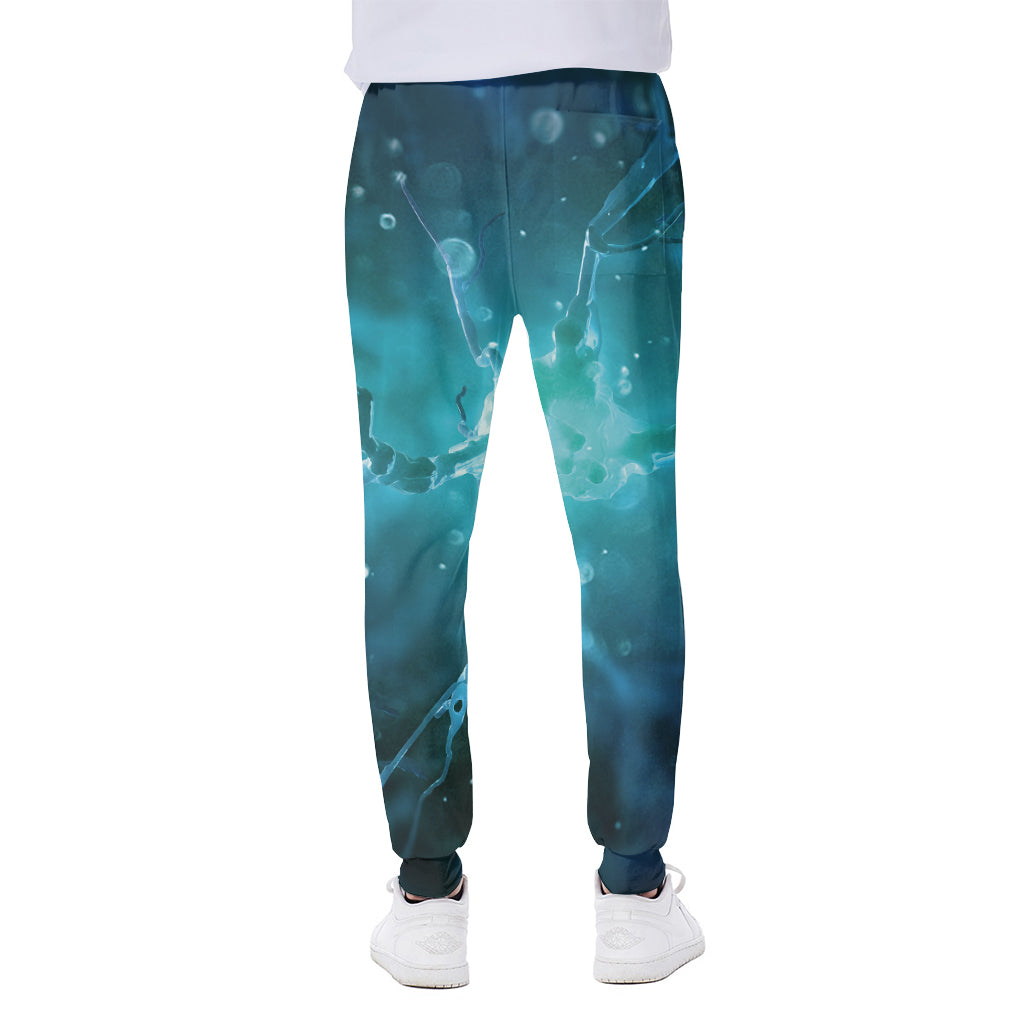 Blue Neurons In The Brain Print Scuba Joggers
