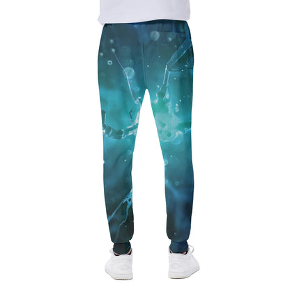 Blue Neurons In The Brain Print Scuba Joggers