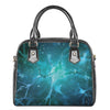 Blue Neurons In The Brain Print Shoulder Handbag