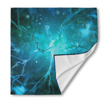 Blue Neurons In The Brain Print Silk Bandana