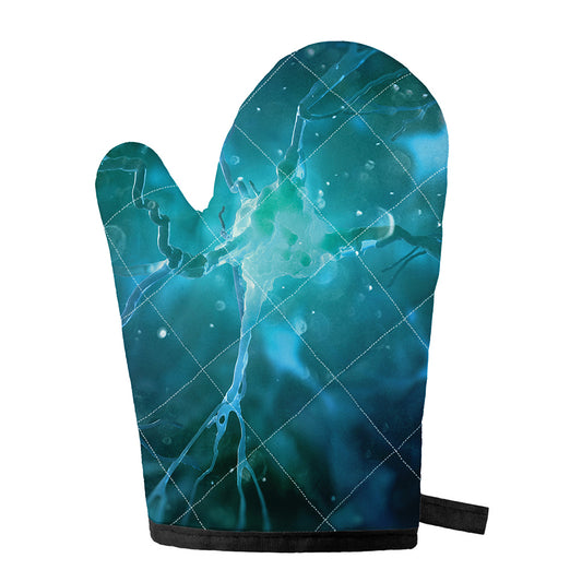 Blue Neurons In The Brain Print Single Oven Mitt
