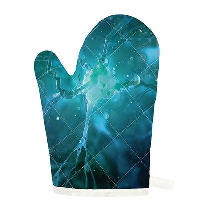 Blue Neurons In The Brain Print Single Oven Mitt