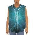 Blue Neurons In The Brain Print Sleeveless Baseball Jersey