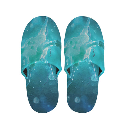 Blue Neurons In The Brain Print Slippers