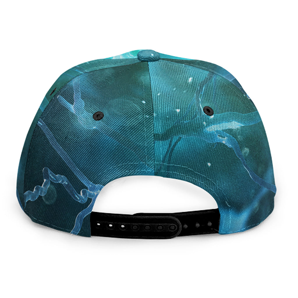 Blue Neurons In The Brain Print Snapback Cap