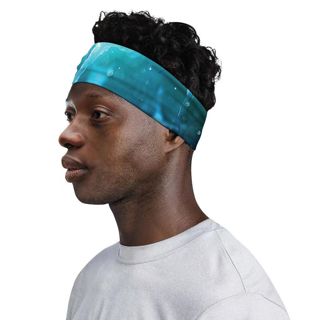 Blue Neurons In The Brain Print Sports Headband