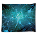 Blue Neurons In The Brain Print Tapestry