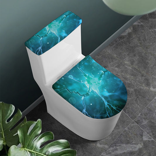 Blue Neurons In The Brain Print Toilet Lid And Tank Cover Set