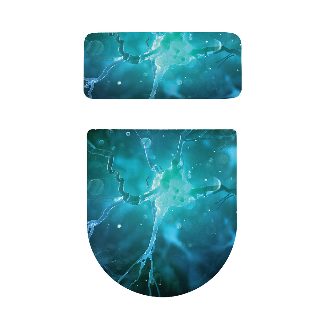 Blue Neurons In The Brain Print Toilet Lid And Tank Cover Set
