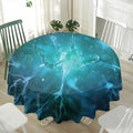 Blue Neurons In The Brain Print Waterproof Round Tablecloth