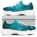 Blue Neurons In The Brain Print White Chunky Shoes