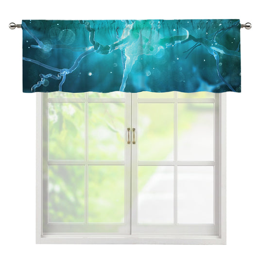 Blue Neurons In The Brain Print Window Valance