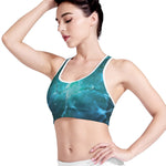 Blue Neurons In The Brain Print Women's Sports Bra