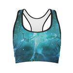 Blue Neurons In The Brain Print Women's Sports Bra