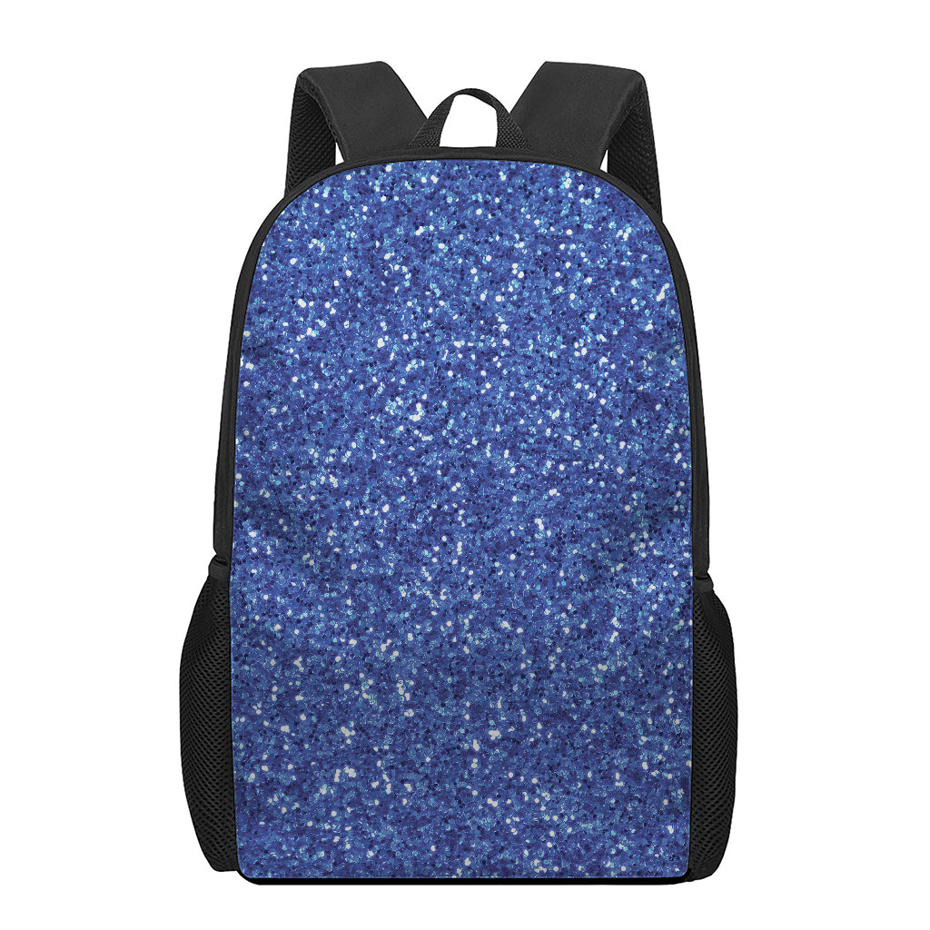 Blue (NOT Real) Glitter Print 17 Inch Backpack